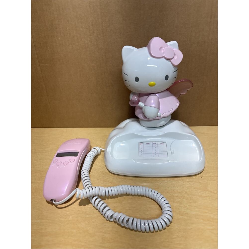 HELLO KITTY ANGEL HK210 Telephone Pink Landline Phone w/ Caller ID Vintage 2002 - Picture 2 of 7